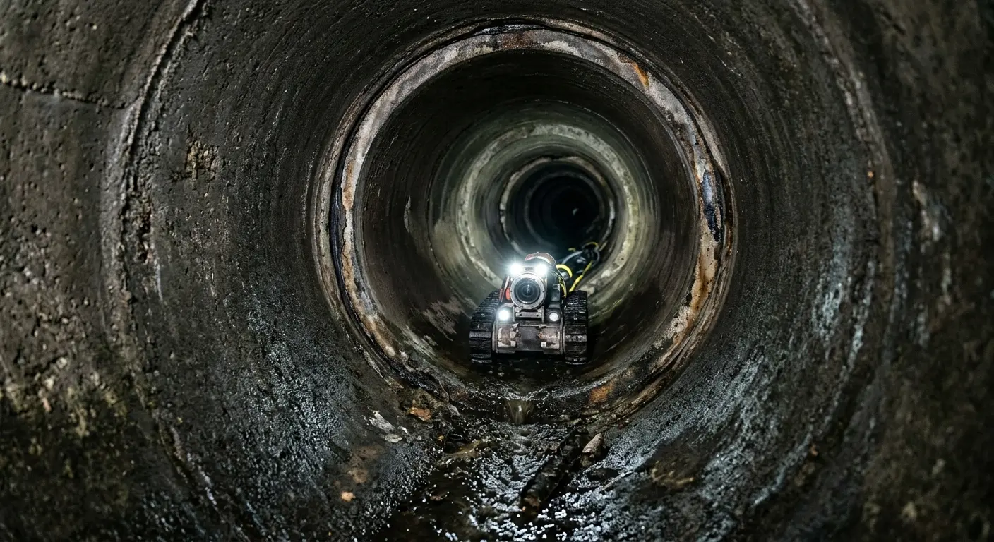 Robotic sewer camera inspecting pipe interior for Sewer Line Repair in Round Lake Beach